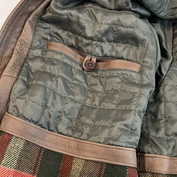 THE TERRITORY AHEAD MATTE BROWN LEATHER BOMBER MOTORCYCLE JACKET MEN'S LARGE - Picture 4 of 8